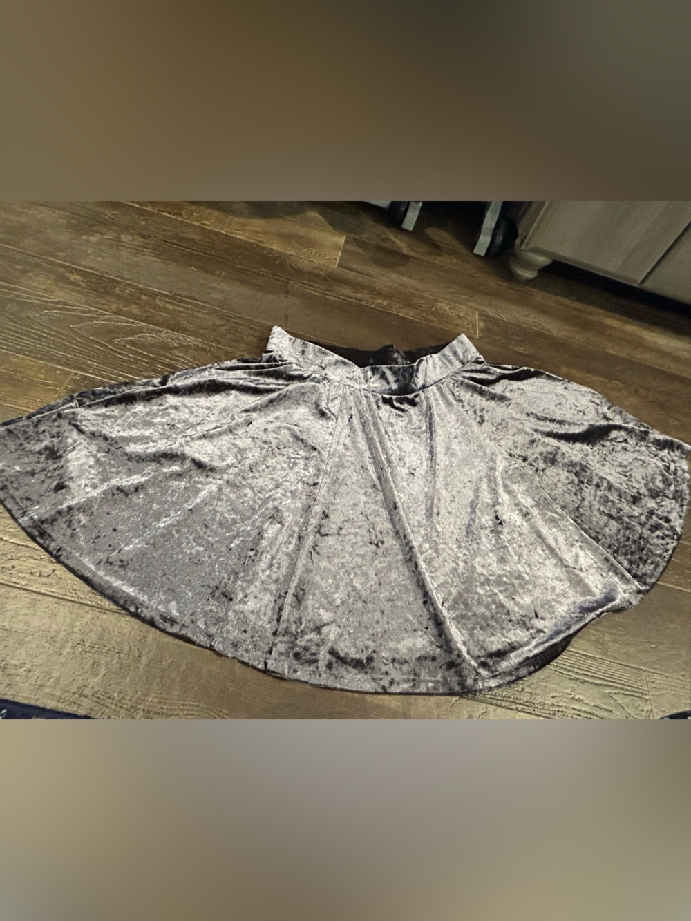 torrid Charcoal/slightly periwinkle Velvet Pleated Skater Skirt - Picture 5 of 8